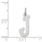 Sterling Silver Medium Script Initial Letter J Charm Jewerly 18mm x 8mm